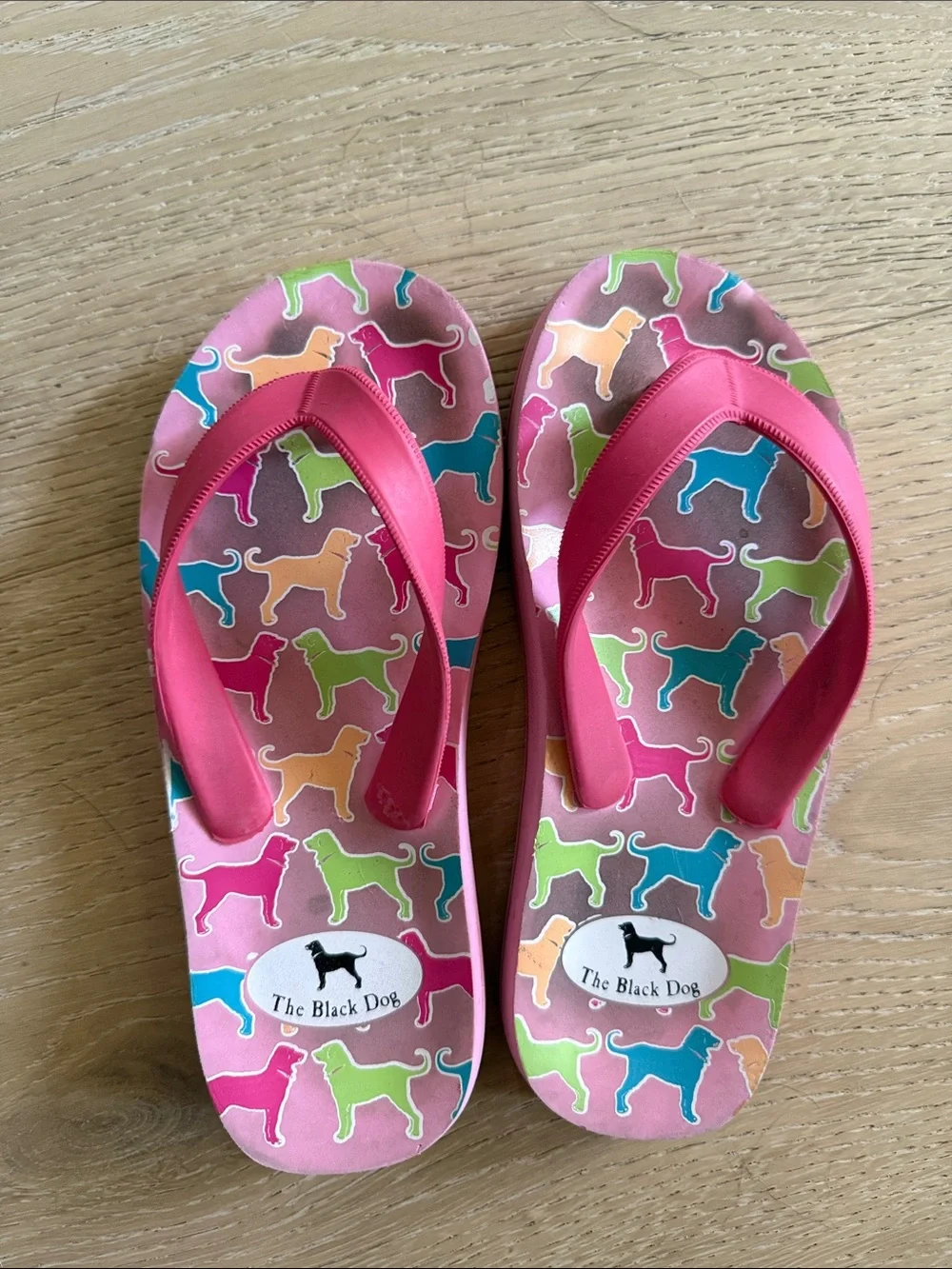 The Black Dog Pink Multi-Color Kids Flip Flop Sandals